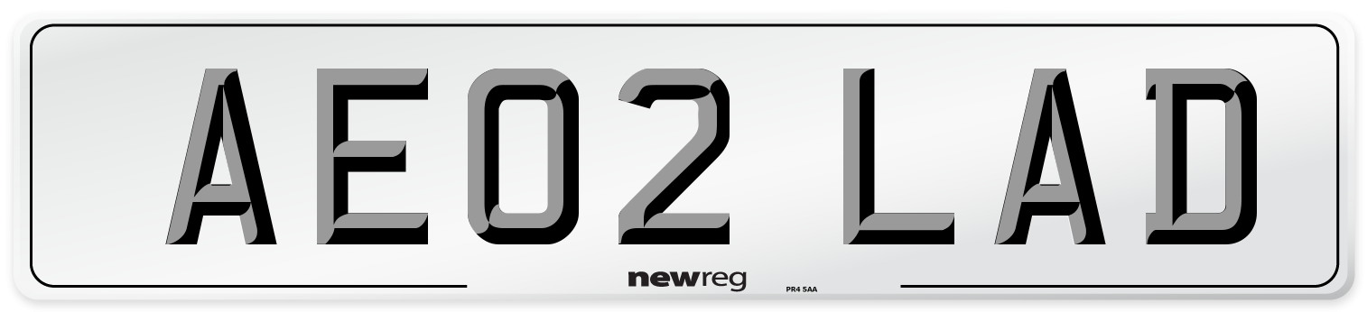 AE02 LAD Number Plate from New Reg